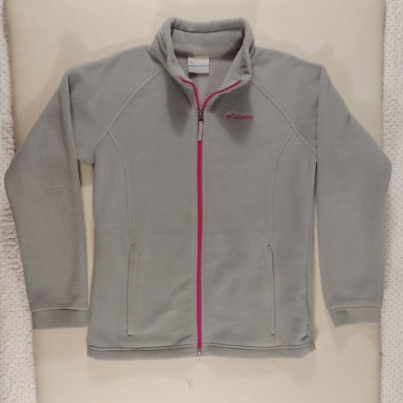 Columbia Other - 🌟🎉HP🌟🎉Columbia Youth Gray Fleece Pink Zip Size L (14/16)